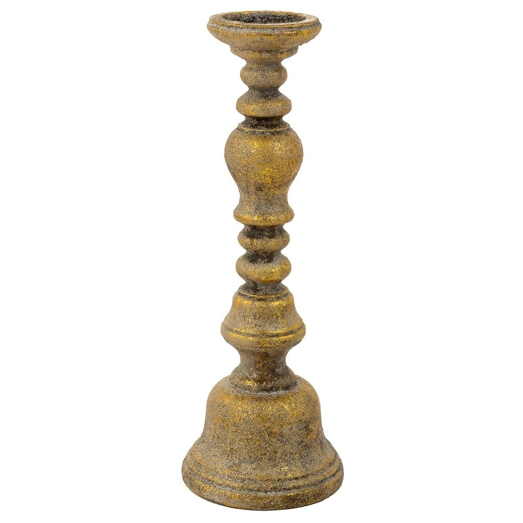 Candeliere in resina dorata 16,5x16,5x46,5h
