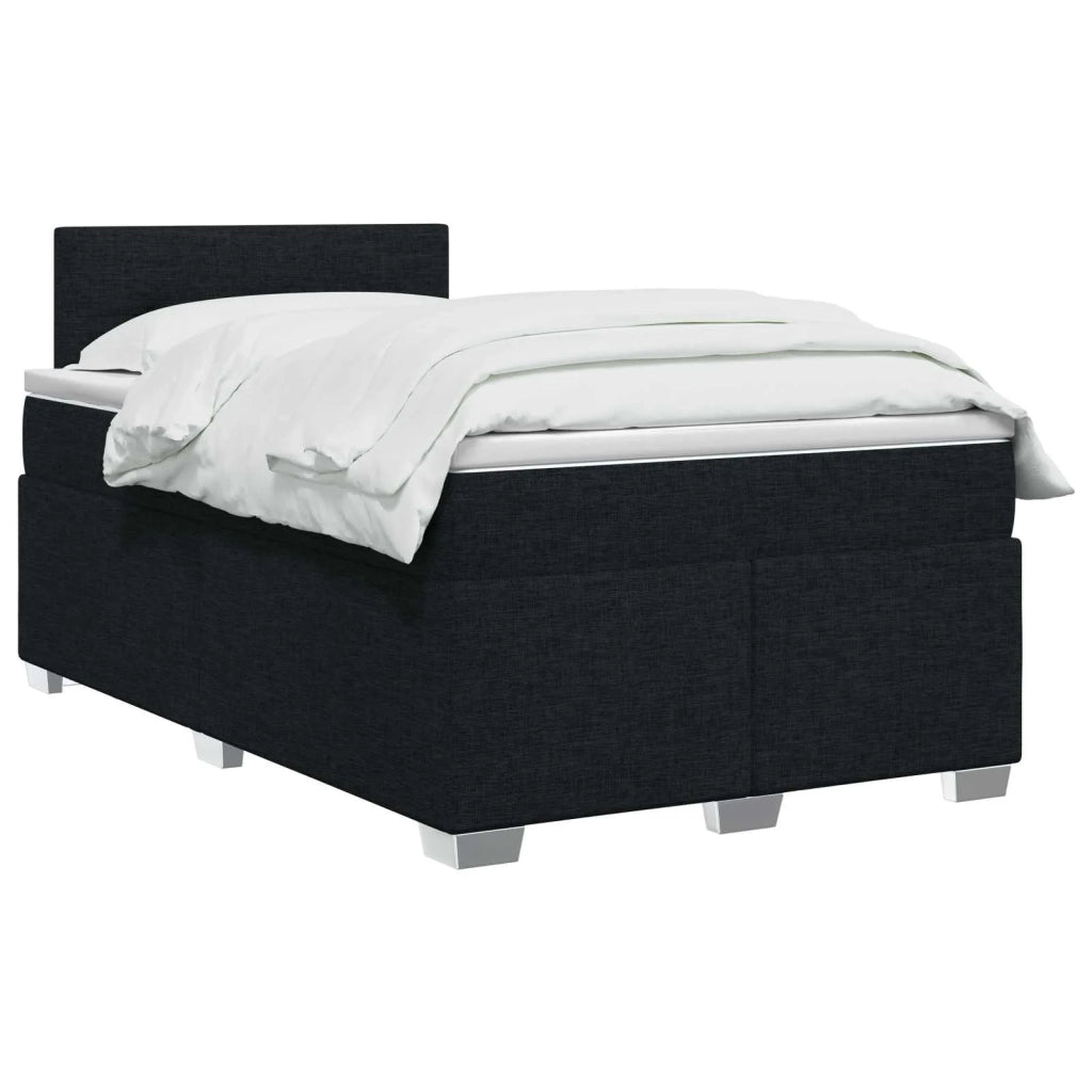 Letto box spring con materasso Nero 120 x 190 cm Tessuto 3450434