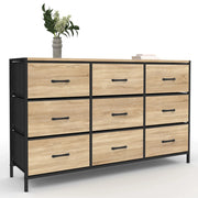 IDMarket - Baúl de tela de 9 cajones UTAH 115 CM mueble de almacenaje