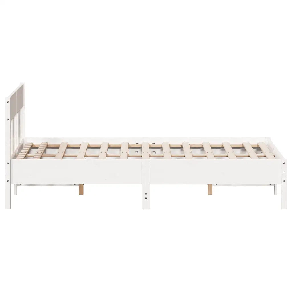 Letto senza Materasso Bianco 120x200 cm Legno Massello di Pino