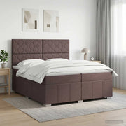 Letto box spring con materasso Marrone Scuro 200 x 200 cm 3454228