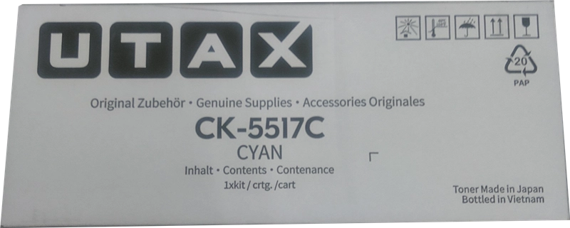 ORIGINAL Utax toner ciano CK-5517C 1T02Z7CUT0 ~13000 Seiten