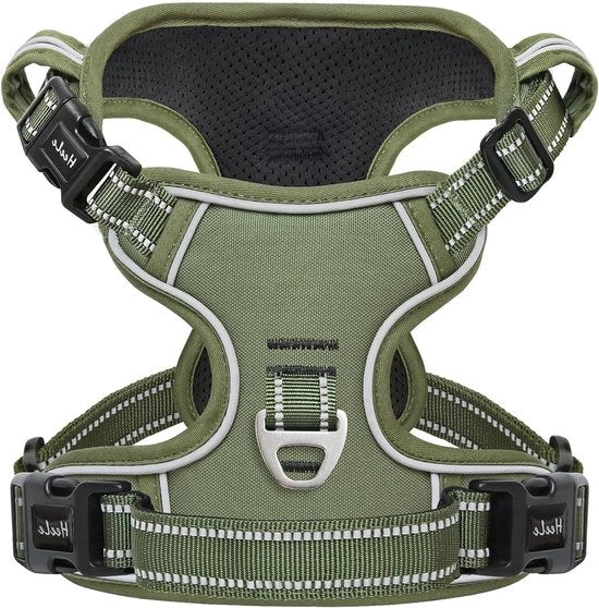 Harnas Riflettente per Cani - Anti-Scivolamento - Cappottino per Cani con Maniglione - Verde - Escursione a Passo Lento per Cani