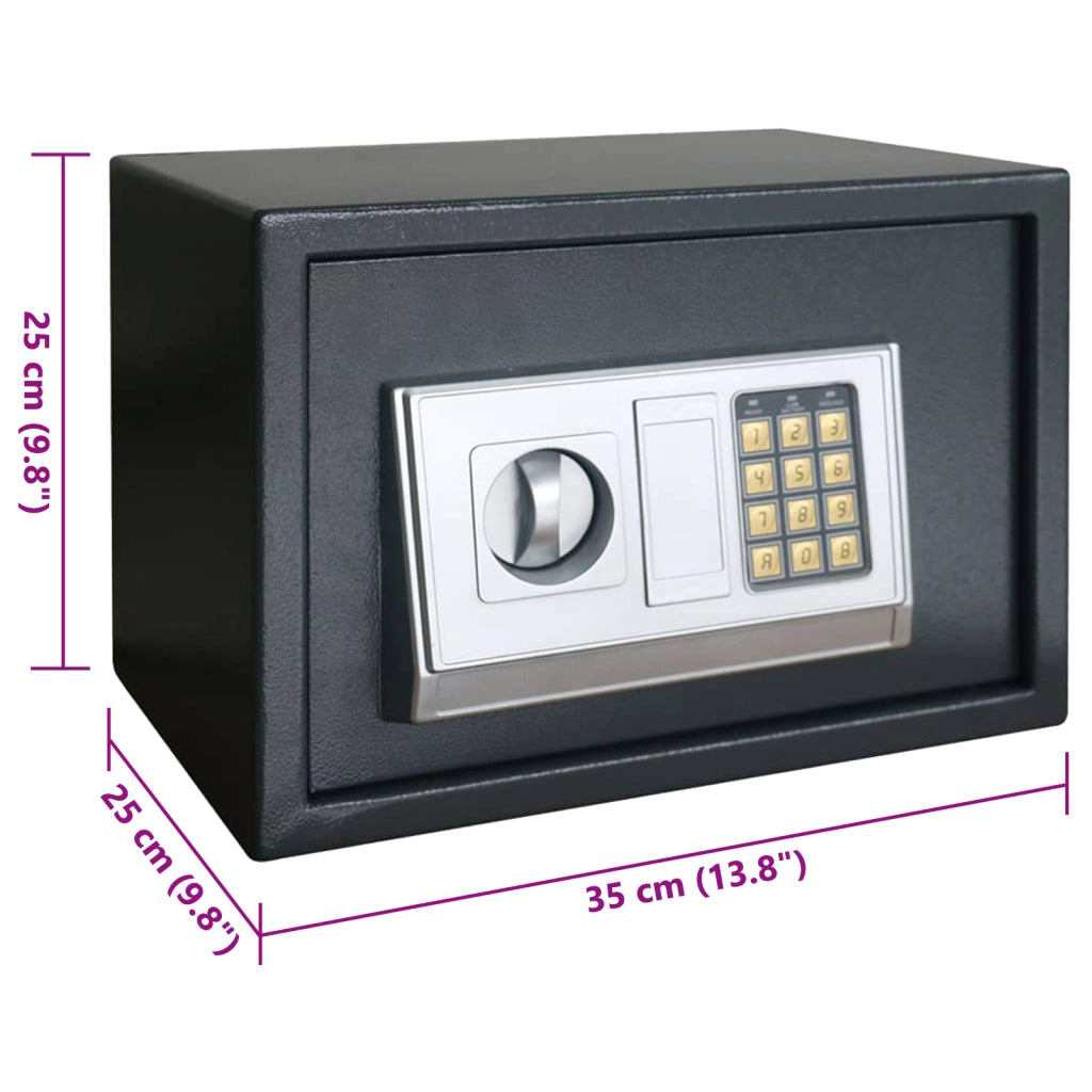 Cassaforte Elettronica con Ripiano Grigio Scuro 35x25x25 cm Acciaio