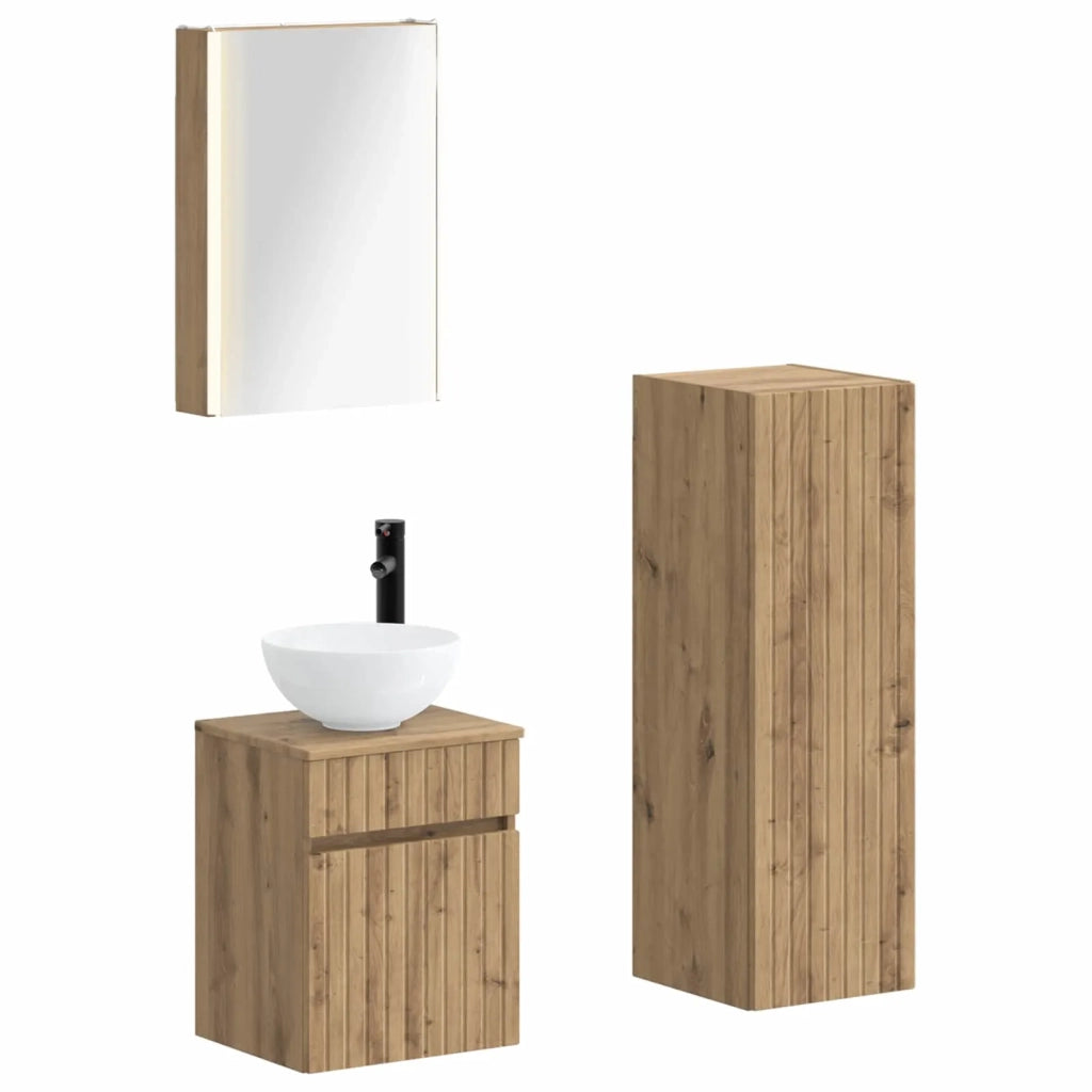Set di mobili per il bagno 4 pcs Rovere Artigianale 3407478