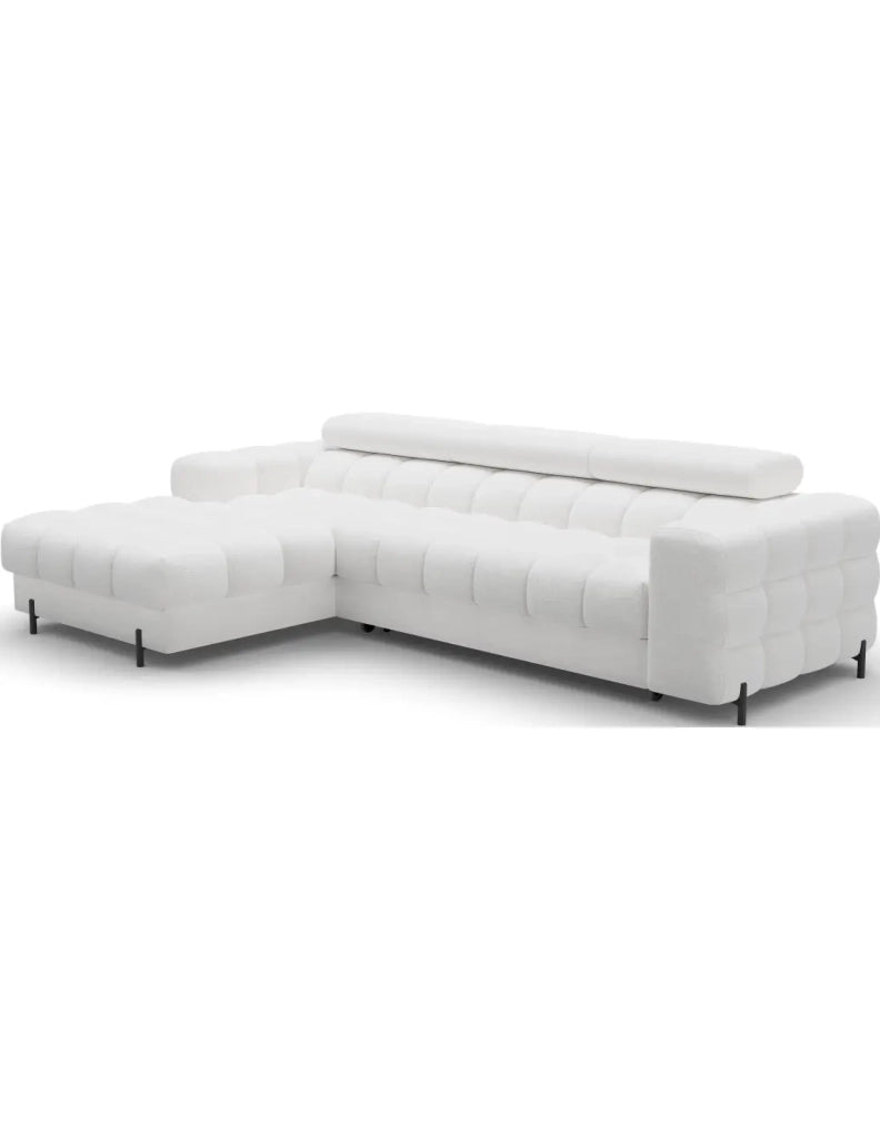 Divano angolare sinistro convertibile Bianco dall'aspetto contemporaneo 285x99x181cm FILTRO