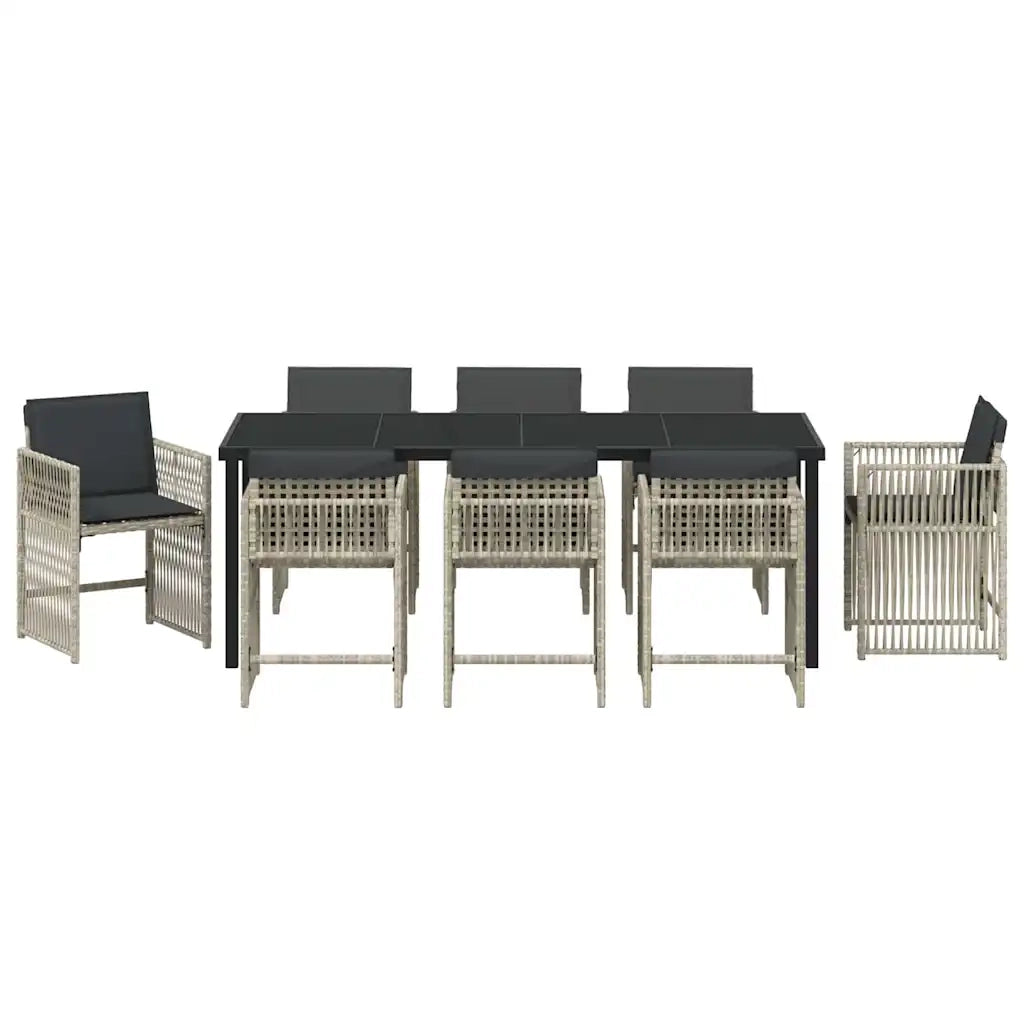 Set da Pranzo per Giardino 9 pcs Grigio chiaro 3380668
