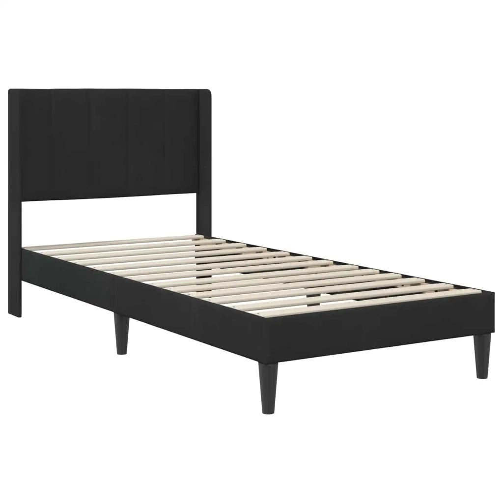 Struttura letto con materasso Nero 90 x 190 cm Velluto 3414835
