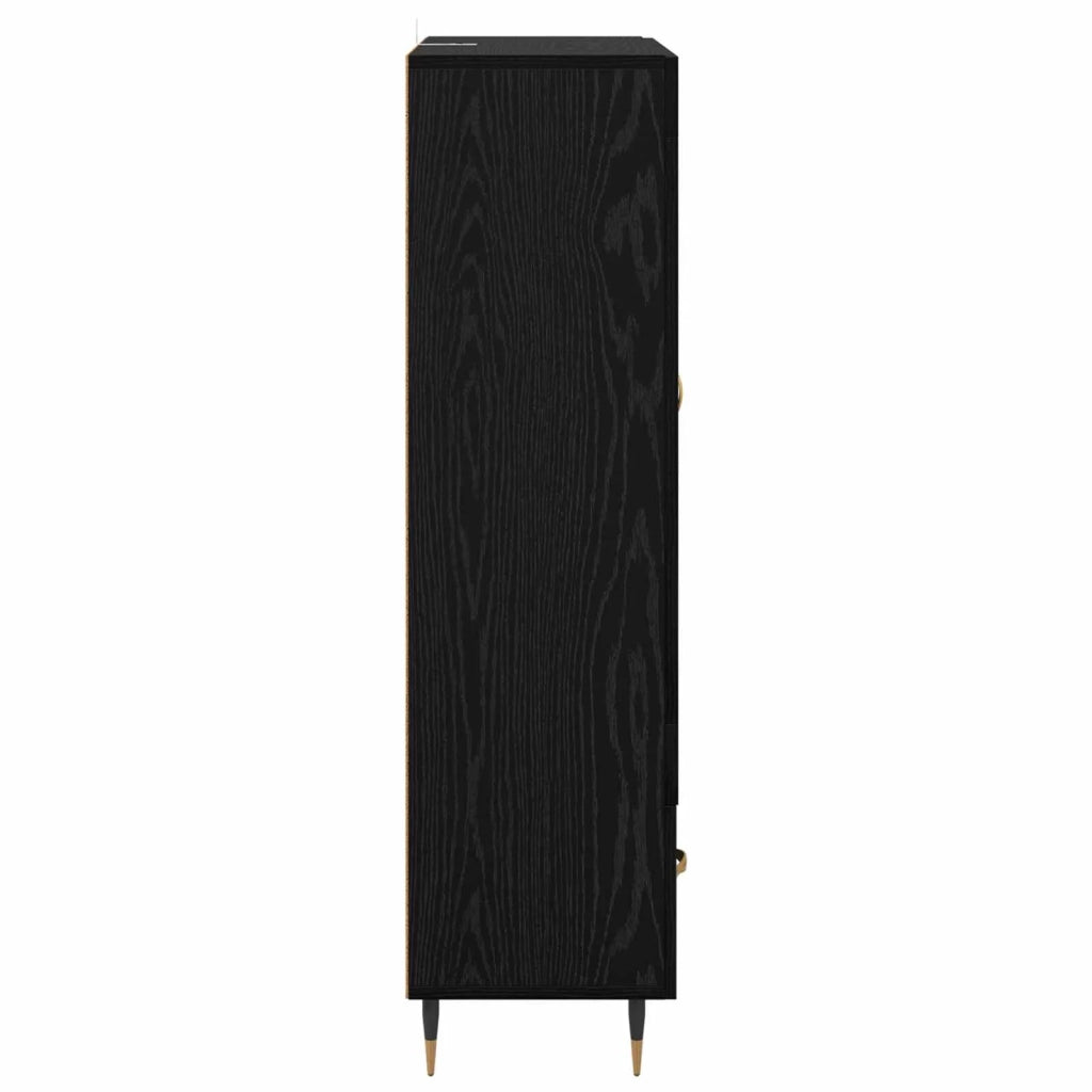 Credenza | Madia | Buffet da pranzo | Armadio da pranzo Rovere Nero 69,5 x 31 x 115 cm Legno multistrato