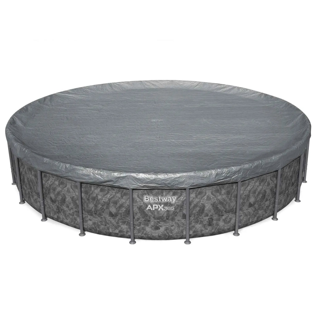 Bestway Copertura per piscina Ø6,10 m Rotondo Poliestere Grigio 42035732