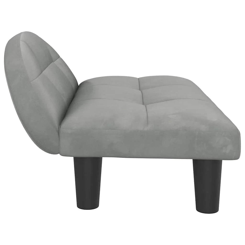 Cuccia per cani comoda cesta da divano colore chiaro 70 x 52 x 30 cm velluto grigio 02_0043120