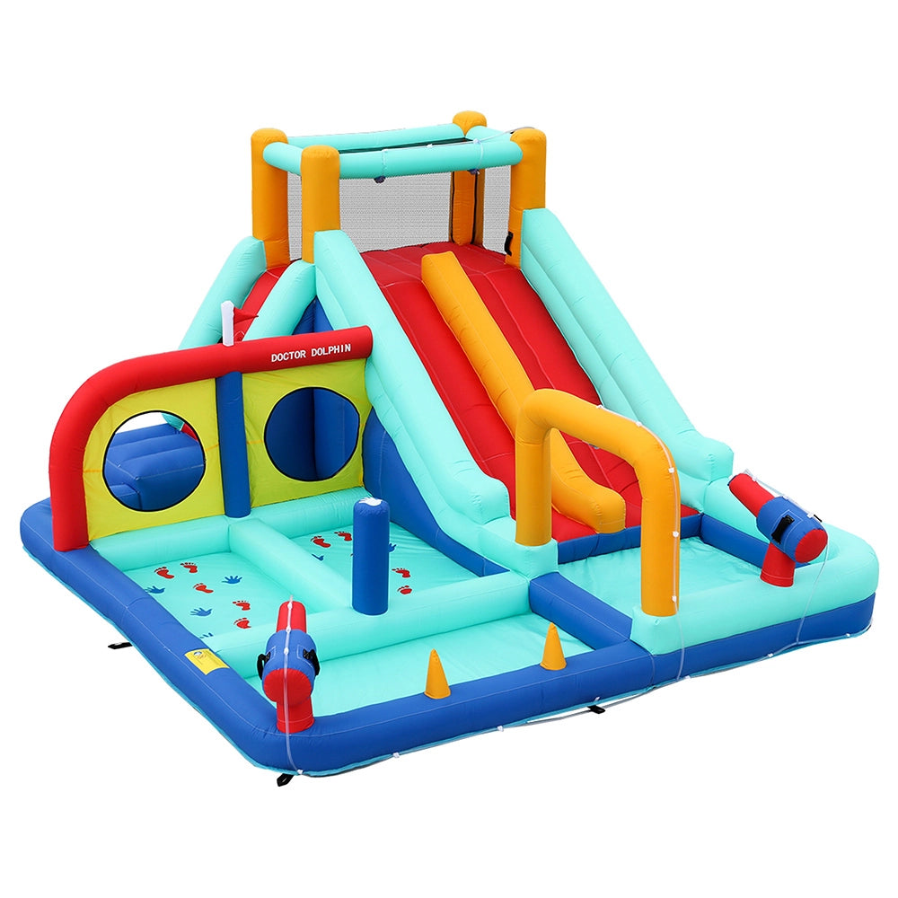 Set da gioco per bambini - Xylo - Scivolo doppio, pistole ad acqua, parete per arrampicata