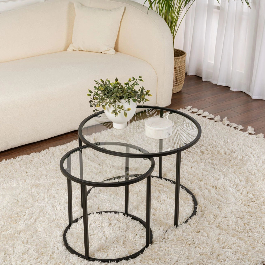 Simaxis, Tavolino da Salotto Modulabile, 60x60x43h cm Nero