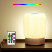 Lampada da Notte con Touch e Comando a Distanza – 13 Colori RGB 6 Nivele di Regolazione – Ricaricabile Senza Fili
