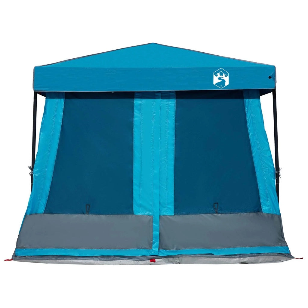 Set di Tende da Campeggio con tetto 2 pcs Blu Taffeta e Tessuto