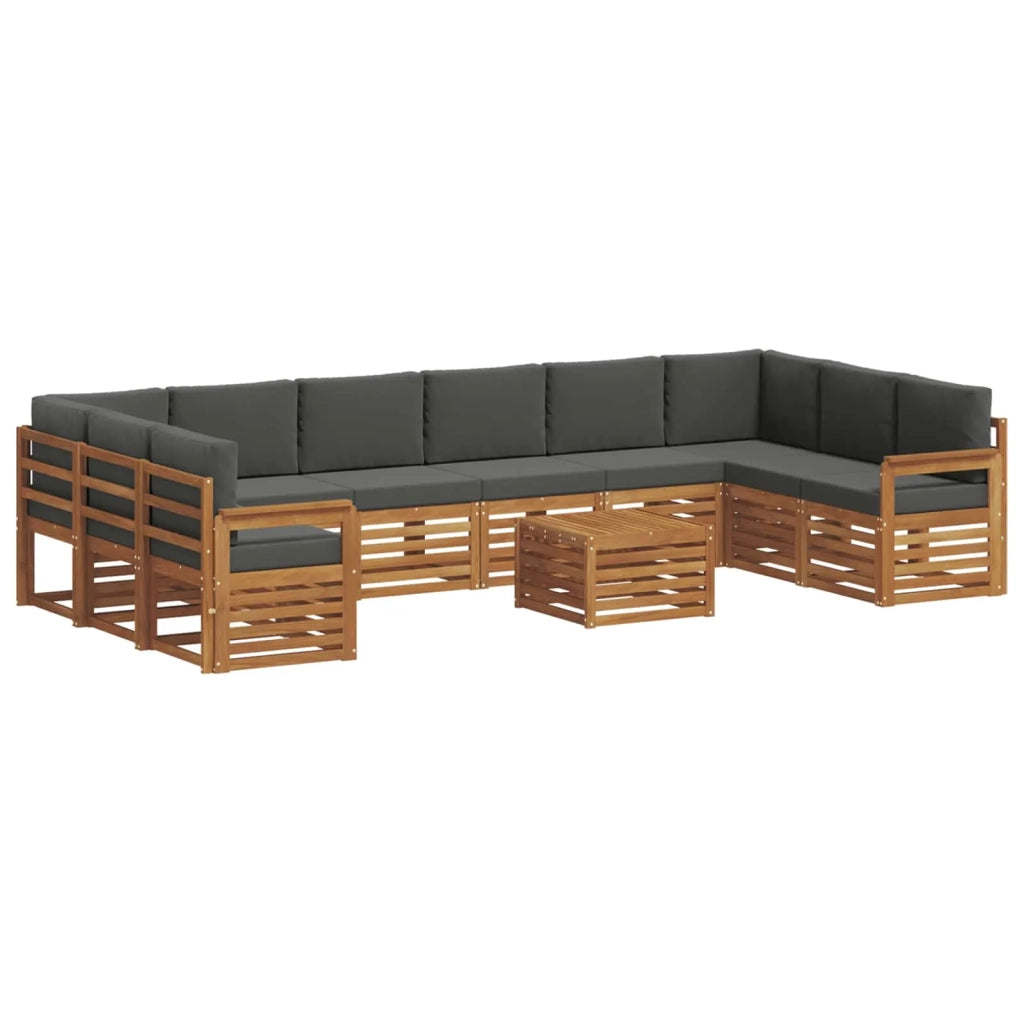 Set di divani da esterno 11 pcs Naturale e Antracite