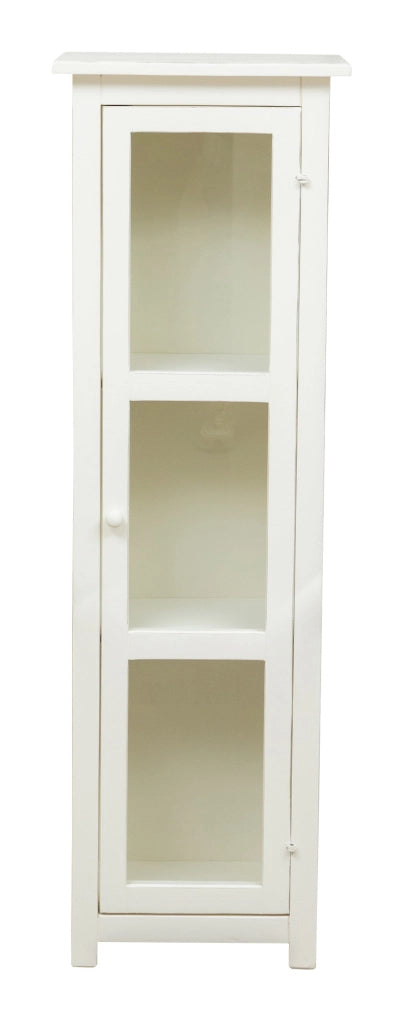 Biscottini Vetrinetta Country in legno massello di tiglio finitura bianco anticato.Made in Italy