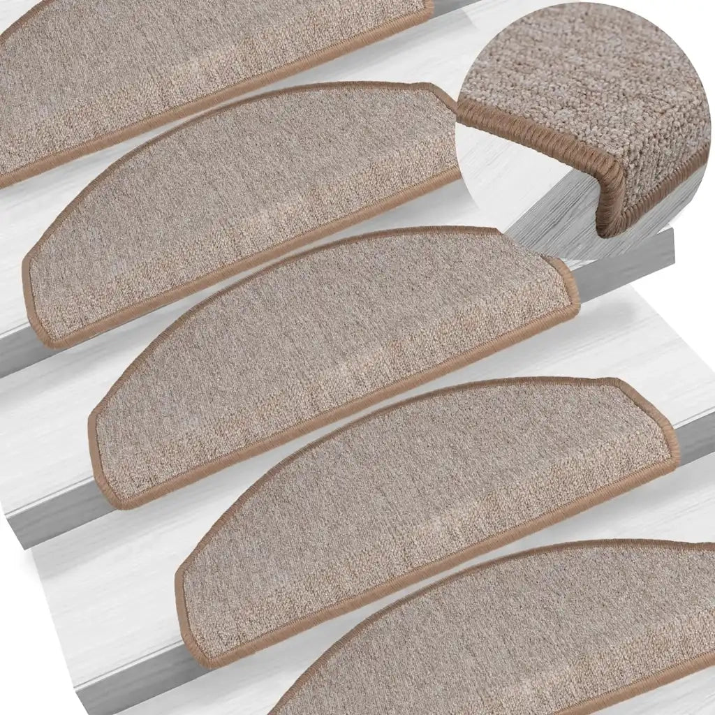 Tappetini per scale 20 pz 65x24x4 cm Marrone chiaro Semicircolari Grandi 3365791