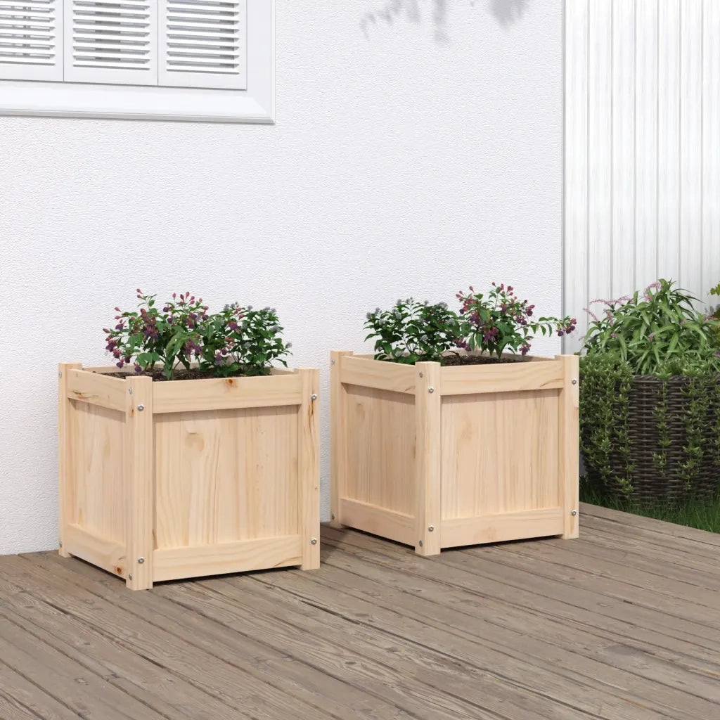 Fioriere da Giardino 2 pz in Legno Massello di Pino 837405