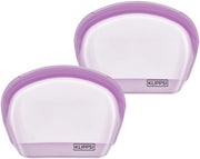 Set di sacchetti di silicone riciclabili 1L a doppio contenuto, impermeabili, resistenti alle scalfitture, al calore e al freddo, ermetici, resistenti al lavastoviglie, colore blu.