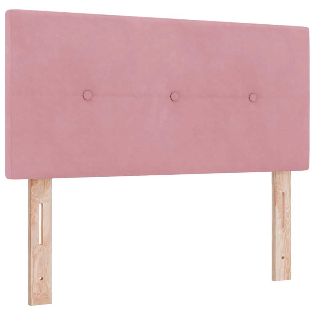 Letto a molle con materasso Rosa 100 x 200 cm Velluto 3340381