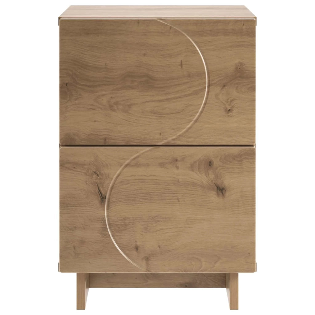 Armadio da Notte 2 pz Rovere Artigianale 33,5 x 34,5 x 50 cm 8011404