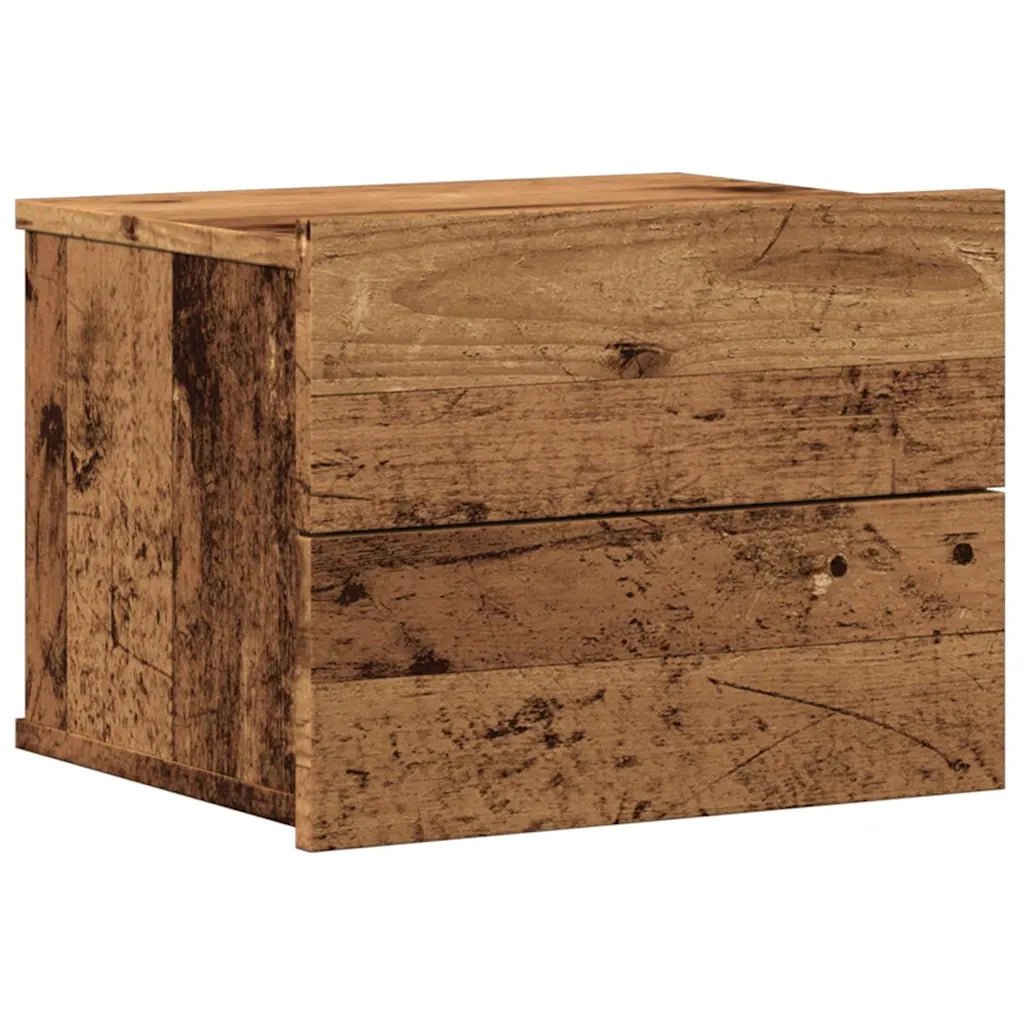 Comodino a Muro Legno Antico 40x32x30 cm 855944