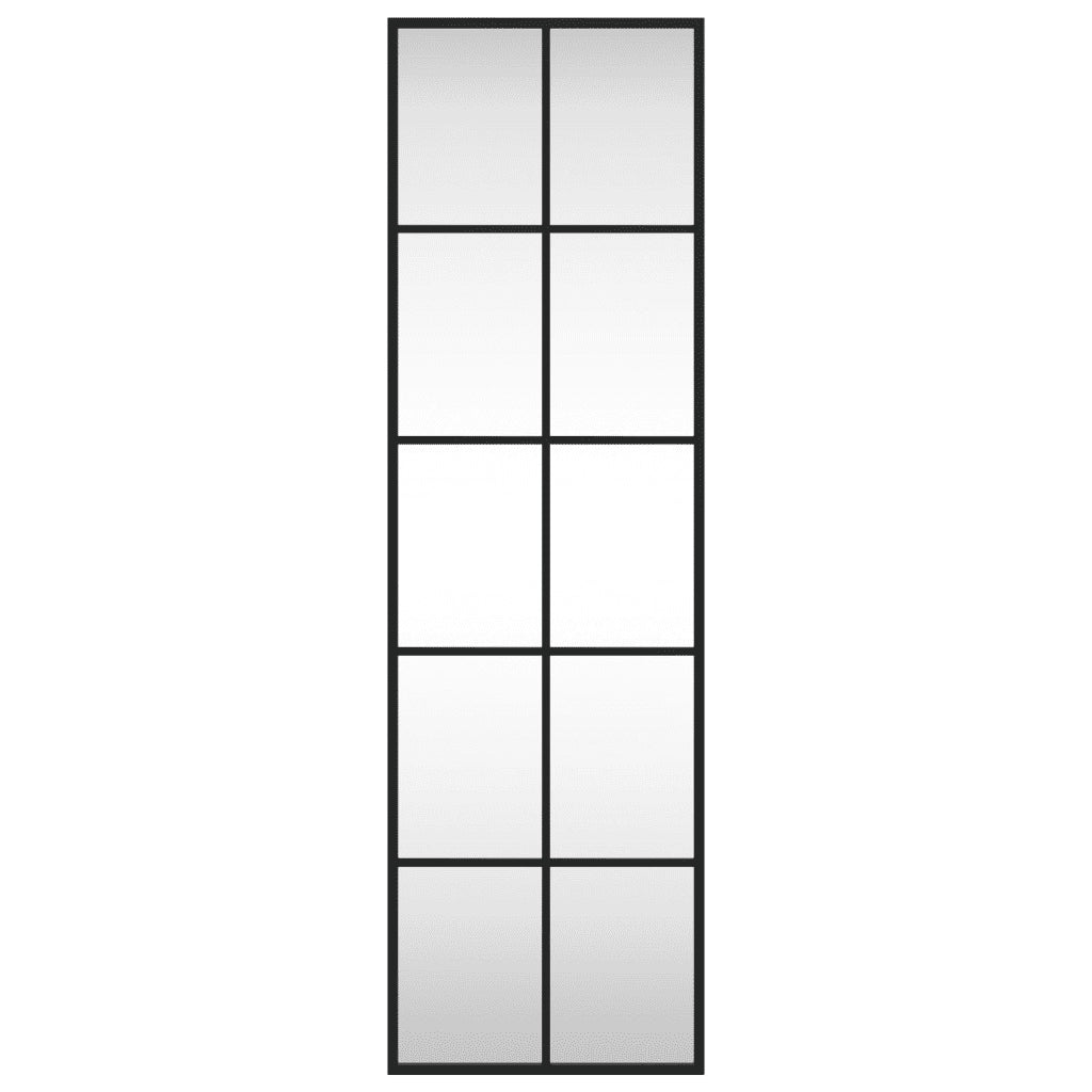 Specchio da Parete Nero 30x100 cm Rettangolare in Ferro 358643