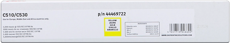 ORIGINAL OKI toner giallo 44469722 C510/530 ~5000 Seiten