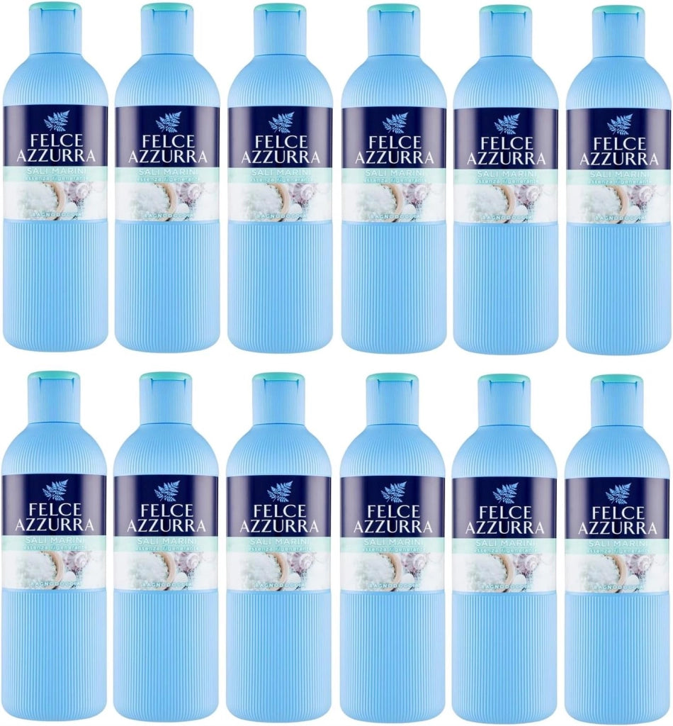 SET 12 FELCE AZZURRA BAGNODOCCIA SALI MARINI PROFUMO RIGENERANTE IDRATA LA PELLE 650 ML