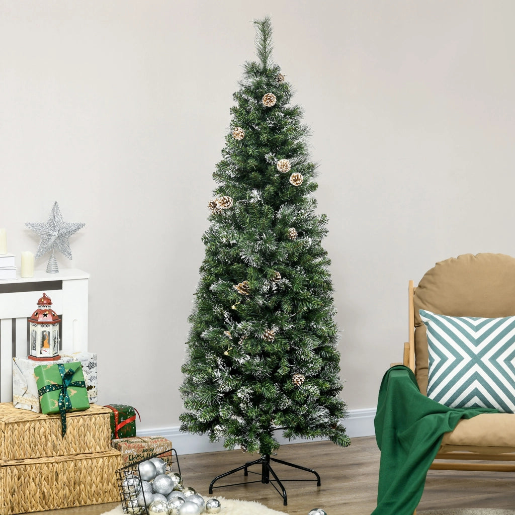 Albero di Natale Artificiale con 618 Rami Innevati ¨C zephmum ¨C Supporto in Acciaio Pieghevole
