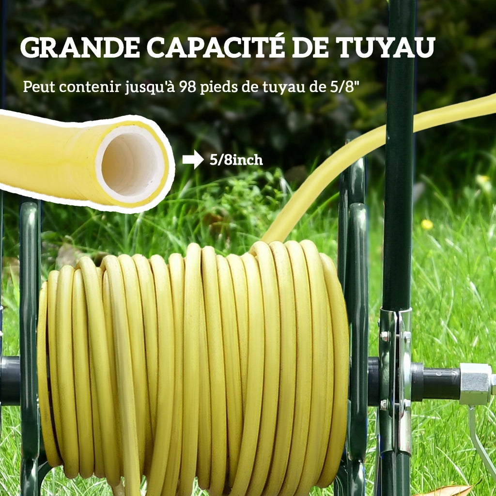 Carrello Avvolgitubo da Giardino ¨C zephmum ¨C Verde 30m ? 16mm Metallo