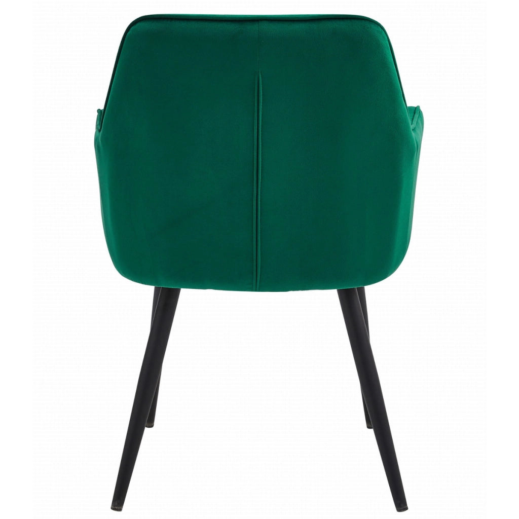 Set di 2 sedie Jork in velluto verde scuro con gambe nere