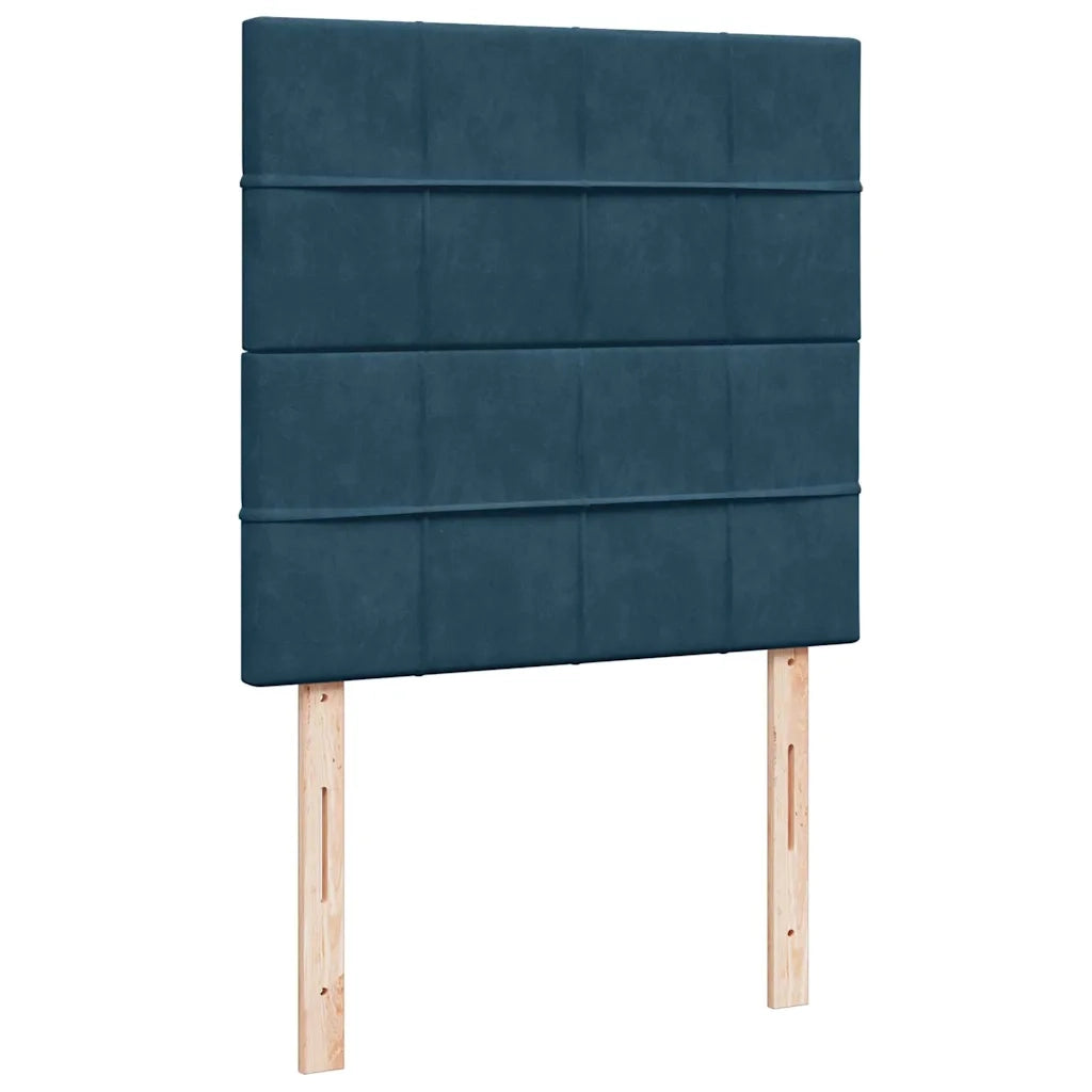 Giroletto a Molle con Materasso Blu Scuro 80x200 cm in Velluto