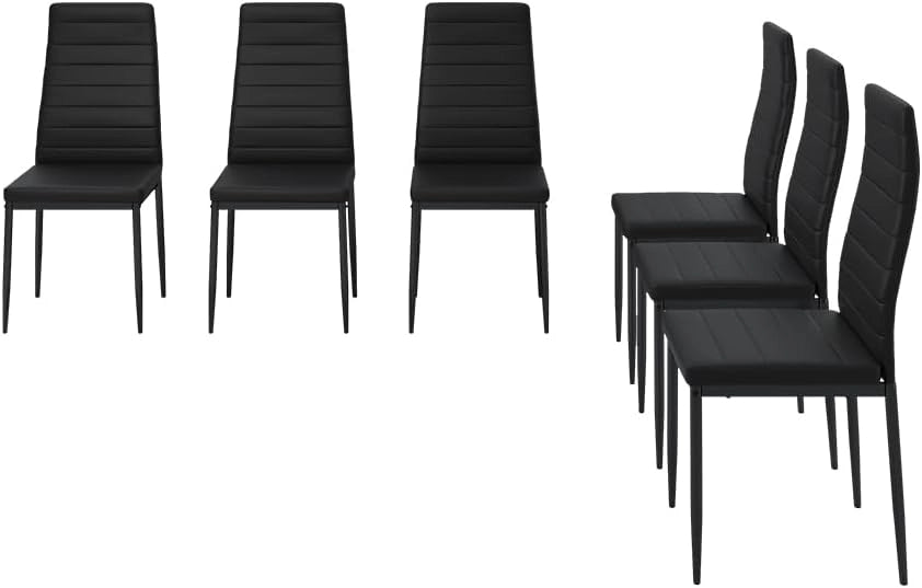 sedie Grand, Nero, 42.5 x 48 cm Set di 6, per l’utilizzo come set da pranzo in cucina o sala da pranzo