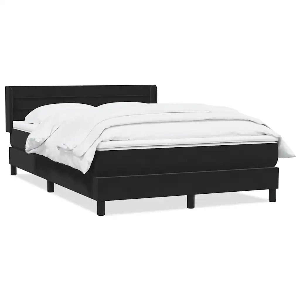 Giroletto a Molle con Materasso Nero 160x210 cm in Velluto 3318203