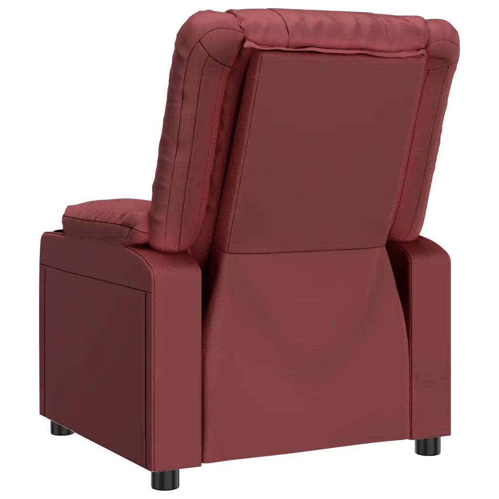 Poltrona Reclinabile Elettrica Rosso Vino in Similpelle