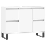 Mobiletto da bagno bianco con spazio contenitivo ottimizzato 80 x 33 x 60 cm stile industriale legno composito bianco 02_0049082