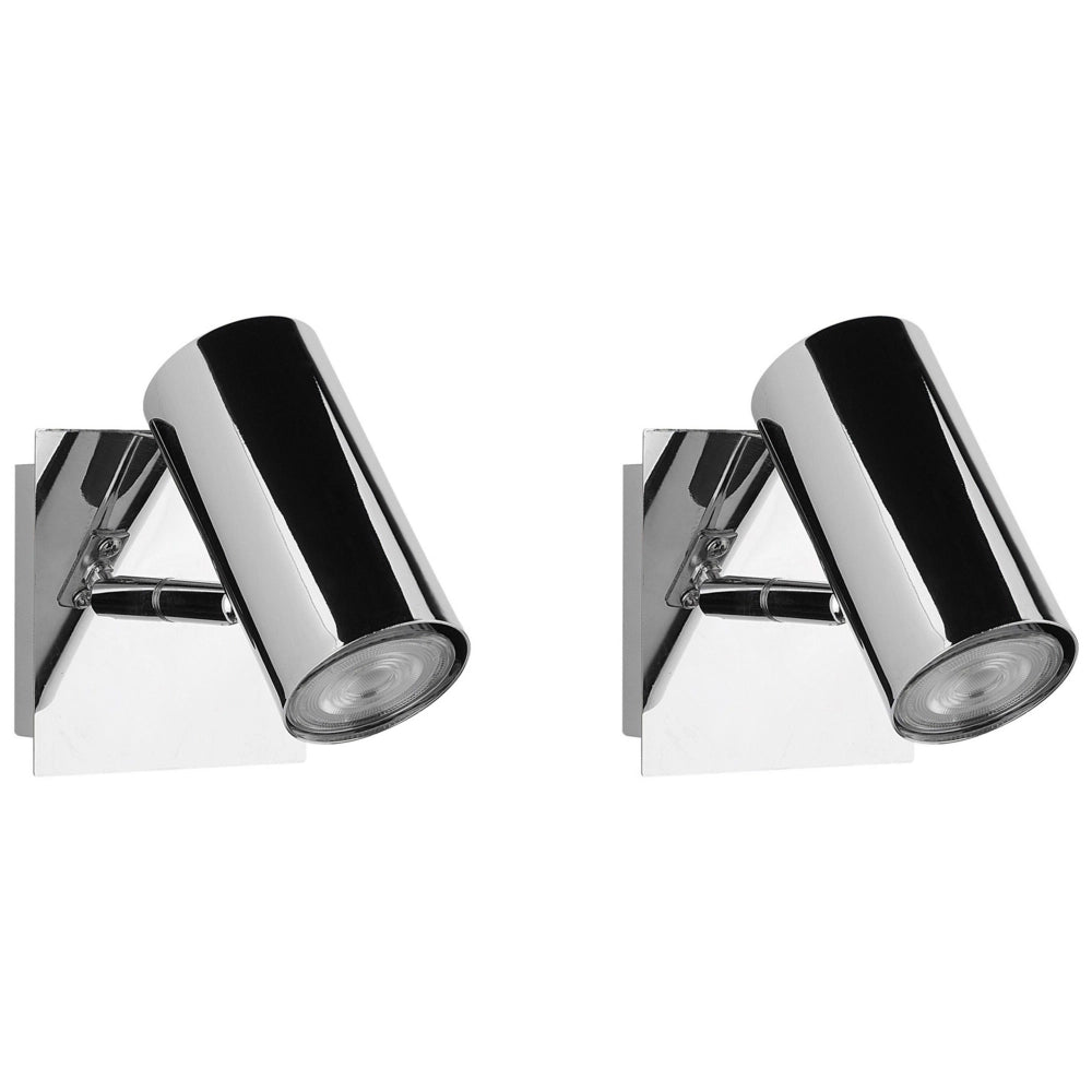 Lampade da Parete applique in Metallo Argento Orientabile Lucido Faretto Moderno