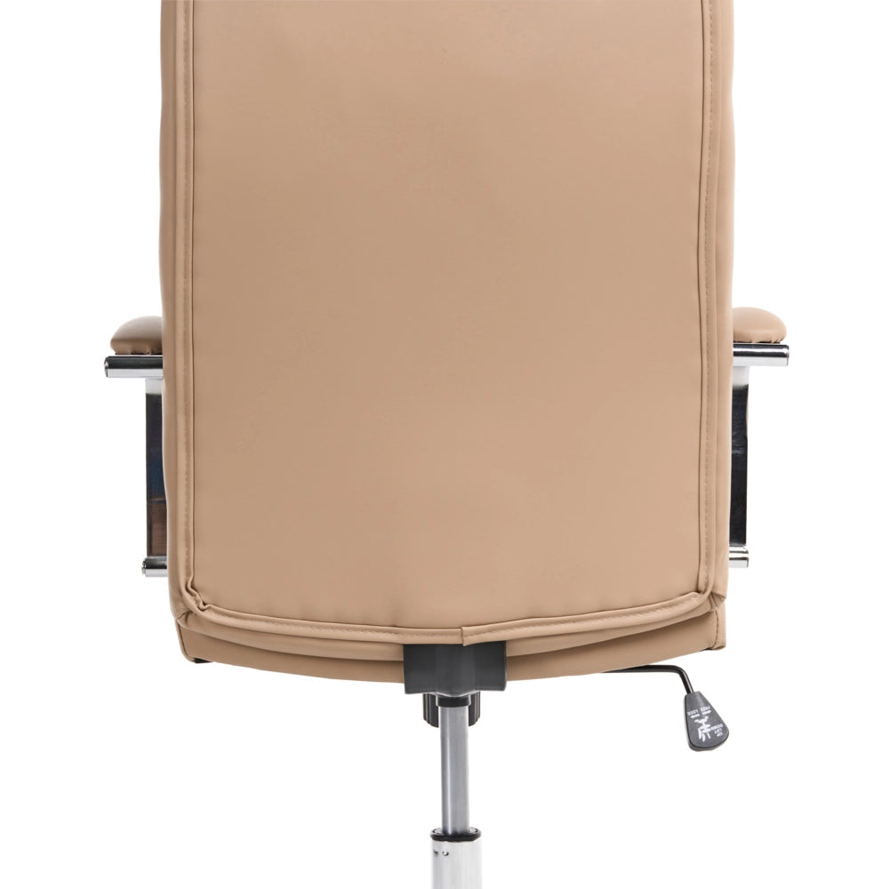 Sedia da Ufficio Girevole Regolabile in Ecopelle di colore Beige Ufficio Inclinabile