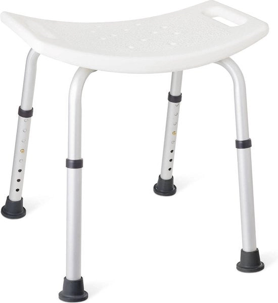 Sedia Bagno con Supporto Antiscivolo in Alluminio - Quadrata