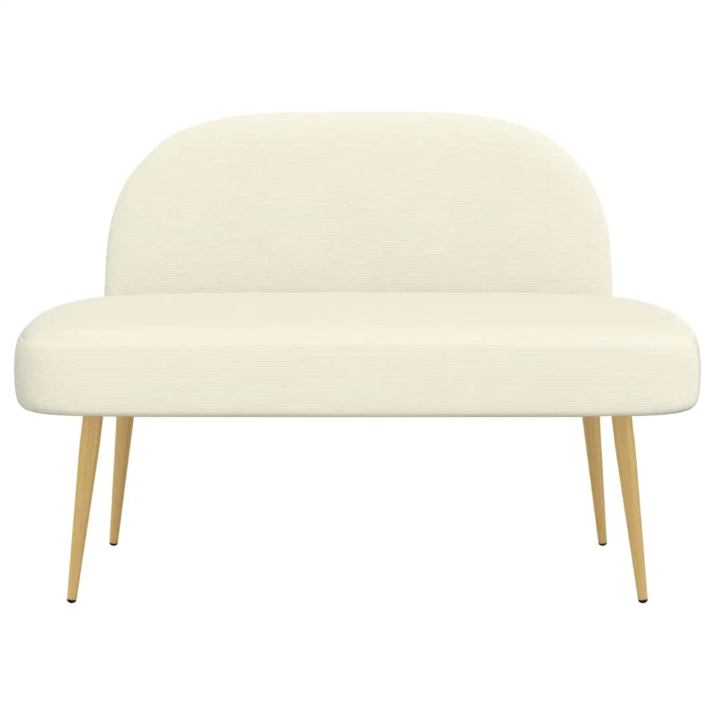 Panchina imbottita con schienale Crema 110 x 60 x 76 cm