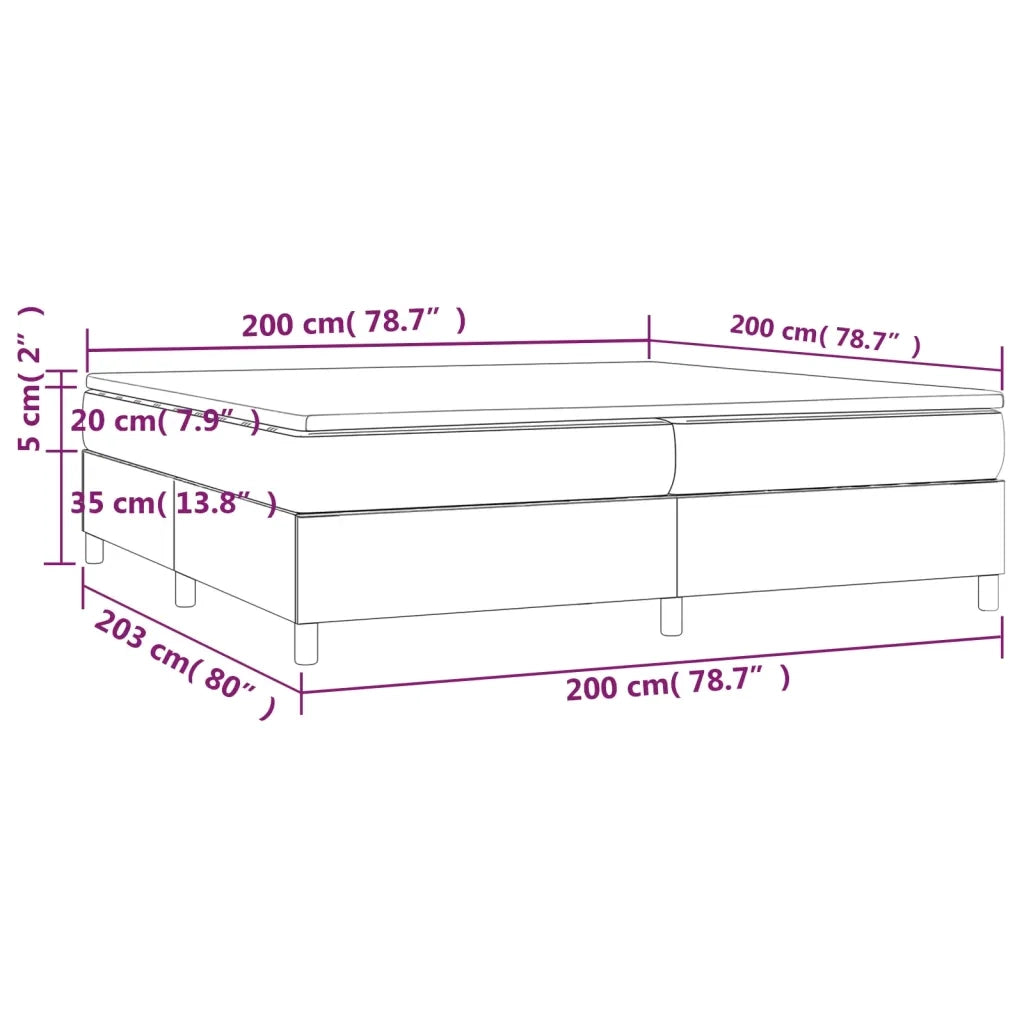 Giroletto a Molle con Materasso Nero 200x200 cm in Tessuto 3144548