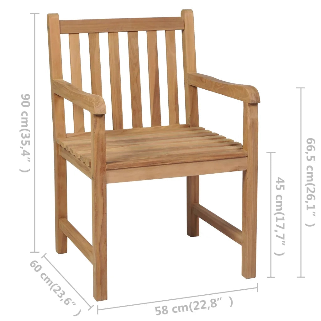 Sedie da Giardino 2 pz con Cuscini Crema in Massello di Teak cod mxl 6776