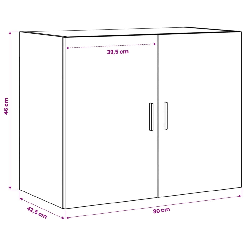 Armadietto a muro Rovere Nero 80 x 42,5 x 64 cm 8010924