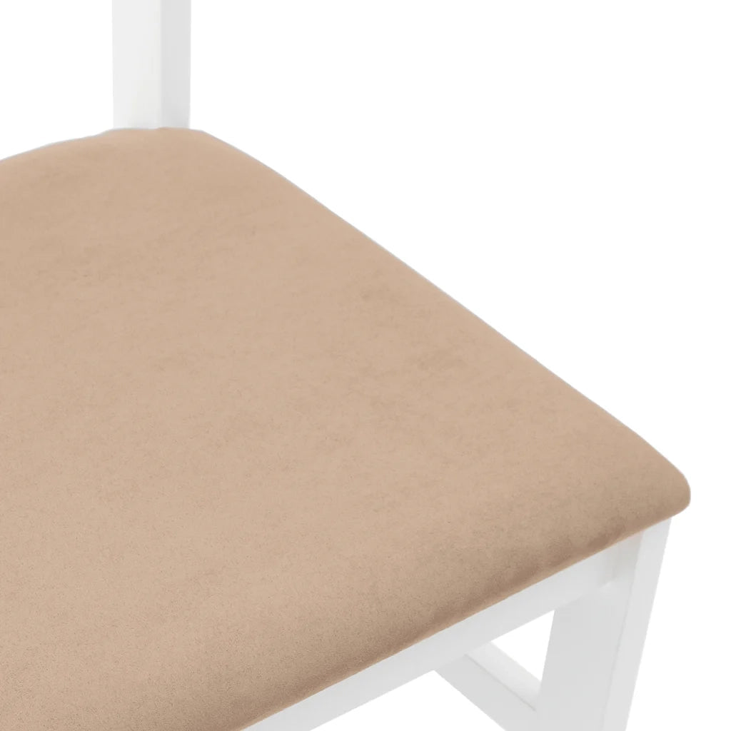 Sedie da Pranzo con Cuscini 2 pz Bianco Legno Massello di Hevea 4102424