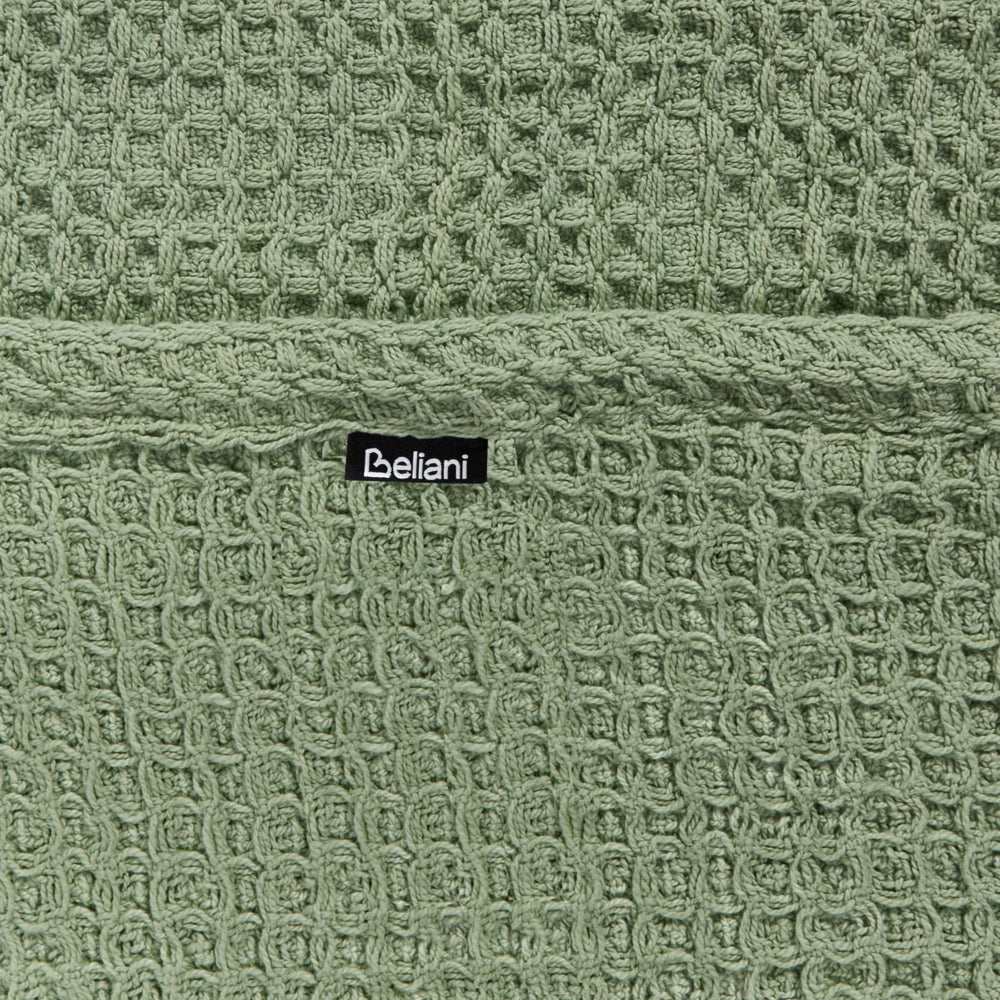 Copriletto in cotone verde 220 x 240 cm con motivo a quadretti, decorativo, per il soggiorno e la camera da letto.