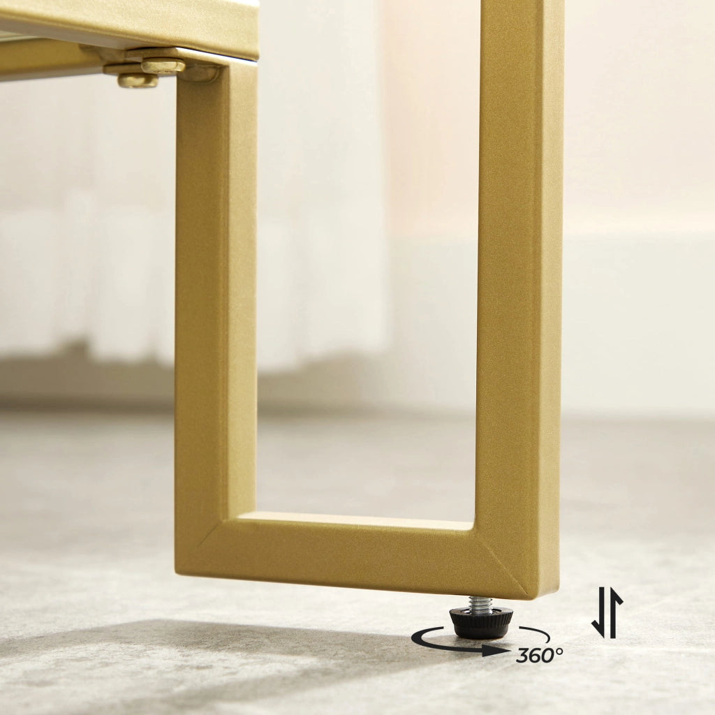 Tavolino da caffè Valora TABLE con piano in vetro dorato per soggiorno