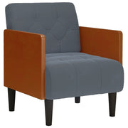 Divano Poltrona | Sedia con Braccioli Grigio Scuro 55 cm in Velluto