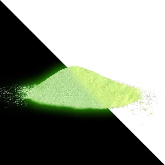 Polvere luccicante con pigmenti UV 50 g per effetto fosforescente - neon colore per glow in the dark - brillante durante il giorno e fosforescente di notte